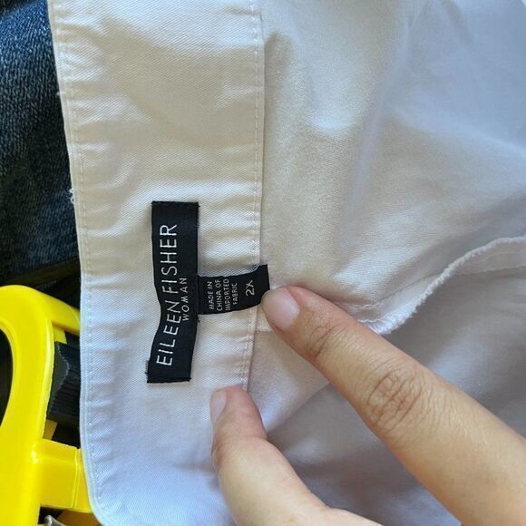 EILEEN FISHER WHITE CROP PANTS BUTTON ANKLE WOMENS PLUS SIZE 2X - Picture 4 of 6